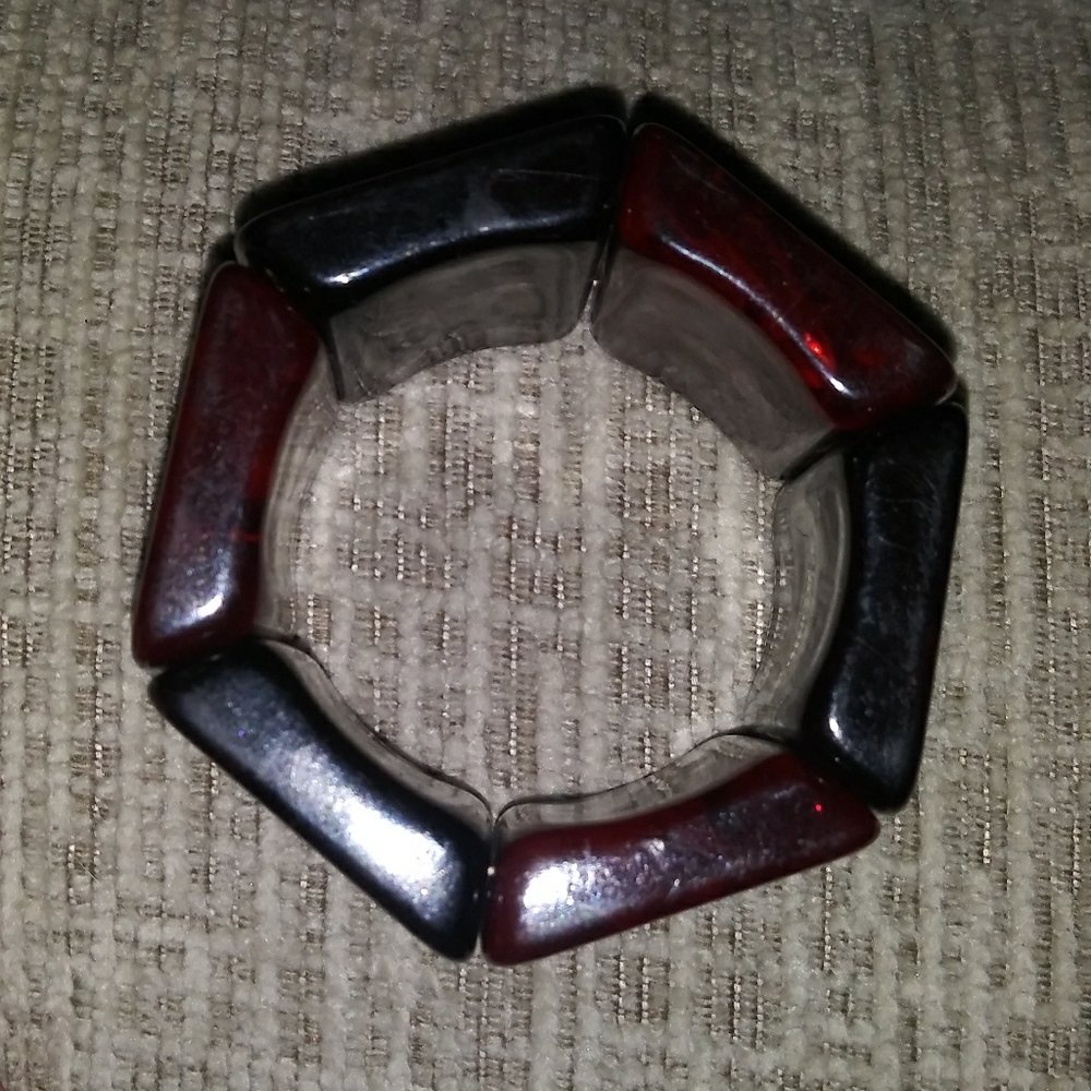 Black/Brown Block Fashion Stretch Bracelet